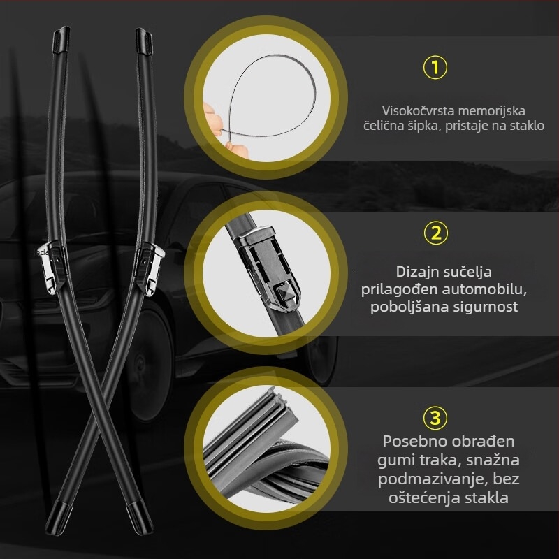 Bezokvirni brisači za Volkswagen Polo — gumа, marka Changxi, prednji i stražnji