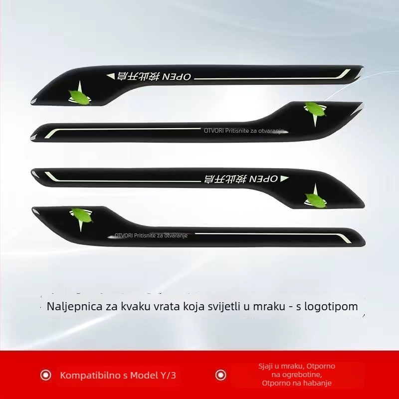 Tesla ručke za vrata – epoksidne naljepnice protiv ogrebotina, anti-kolizijsko ljepilo, za Model 3/Y, Podrijetlo Guangzhou