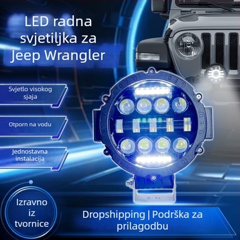 Kružna dvobojna LED radna svjetiljka za auto sa širokim snopom, 15-LED modul, 75W, 24V, 8000 lm, 6000K