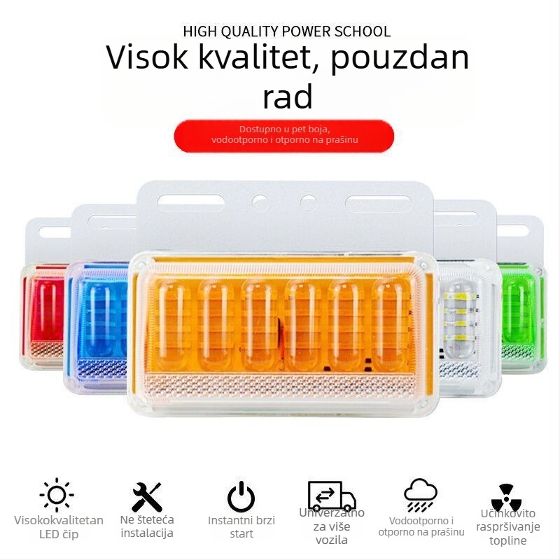 LED bočna svjetla za kamion i prikolicu, 12/24V, 8W, IP68, 13.5×10.5 cm