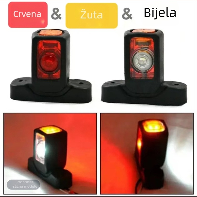 LED svjetlo za prikolicu — ABS+PC, 12–24V, 2000–4000K, vijek trajanja 10000 h, kompatibilno s kamionima, prikolicama, kombijima i automobilima