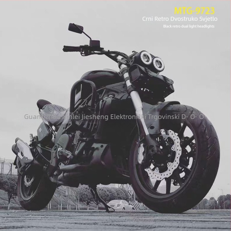 Motociklističko LED prednje svjetlo s okruglim retro dizajnom i anđelskim očima, model MTG-9723, 15W, 12V, 3000LM, 30000h