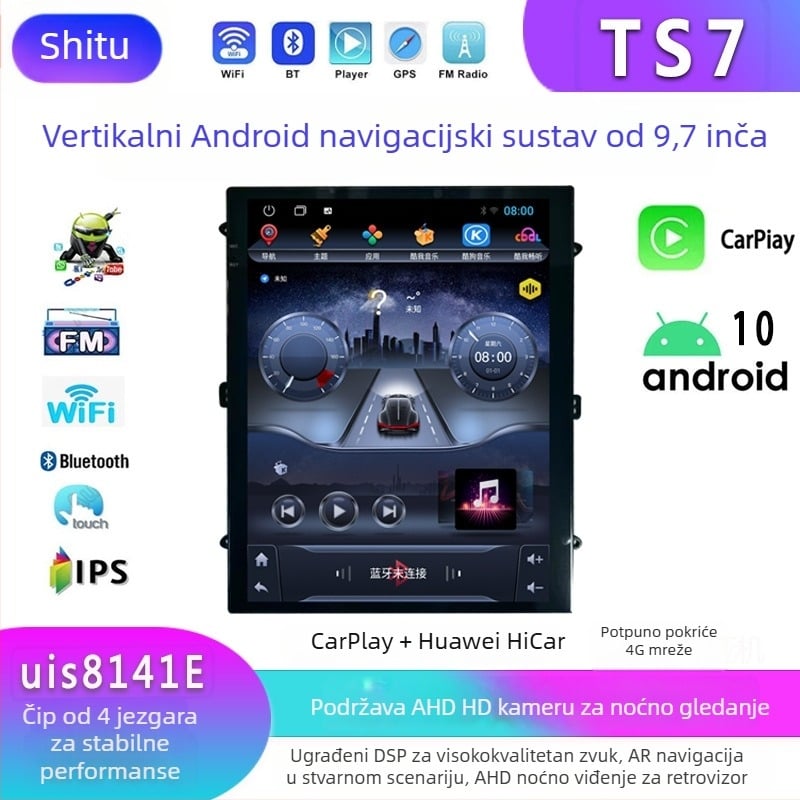 Android auto navigacijski sustav s okvirom, sve-u-jednom: GPS navigacija, stražnja kamera, DSP zvuk, CarPlay kompatibilnost