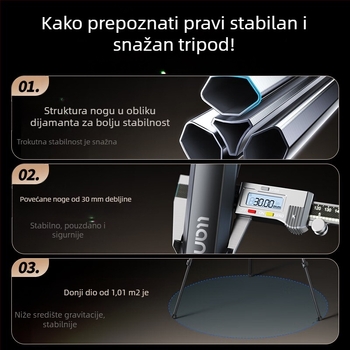 Kamera stativ Light Wing V KT004 s hidraulnim PTZ glavom, 4-sekcijske noge, kompatibilan s DSLR-om, bezzrcalnim kamerama i pametnim telefonima