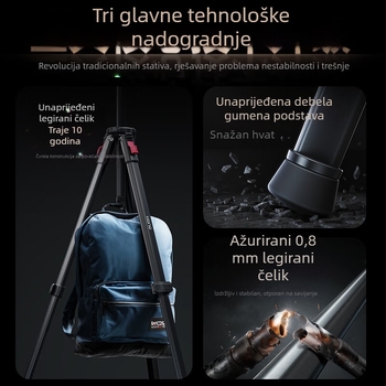 Kamera stativ Light Wing V KT004 s hidraulnim PTZ glavom, 4-sekcijske noge, kompatibilan s DSLR-om, bezzrcalnim kamerama i pametnim telefonima