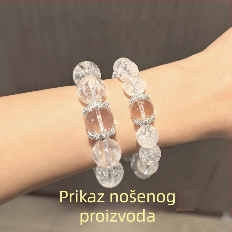 S925 sterling srebrne spacer perle s motivom snježne pahulje za DIY kristalnu narukvicu — crveni ahat, porijeklo: Jinhua, izdanje: proljeće 2025