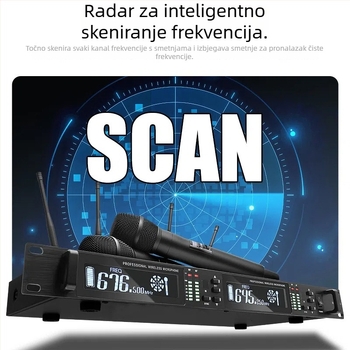 Crown Star 100S bežični mikrofon – 1→2 istinska diverzija, anti‑feedback, superkardioidni, zamjenjiva baterija 1000–1200 mAh, trajanje baterije 3–6 h, za KTV, kućni nastup, pozornica