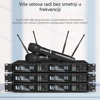 Crown Star 100S bežični mikrofon – 1→2 istinska diverzija, anti‑feedback, superkardioidni, zamjenjiva baterija 1000–1200 mAh, trajanje baterije 3–6 h, za KTV, kućni nastup, pozornica