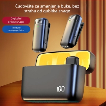 K6K5 Bežični lavalier mikrofon s kutijom za punjenje, ugrađena baterija, SNR < 60 dB, Mikrofon za prijenos uživo