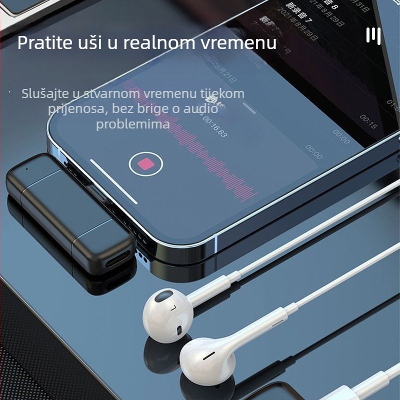 K6K5 Bežični lavalier mikrofon s kutijom za punjenje, ugrađena baterija, SNR < 60 dB, Mikrofon za prijenos uživo
