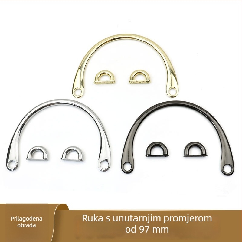 Metalna ručka za torbicu – legura, polirani završetak, dizajn premazivanja s uljnom zaštitom, model 0042