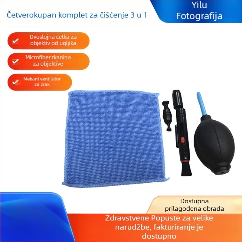 Yilufa set za čišćenje DSLR kamere s olovkom za čišćenje objektiva, puhačem zraka i krpom za objektiv