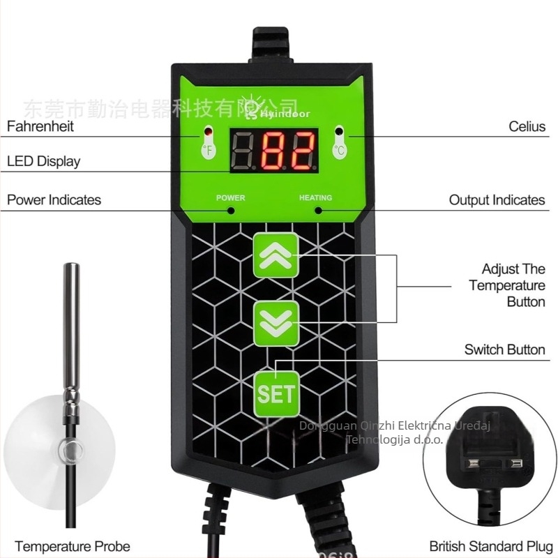 Grijajuća podloga za biljke s termostatom za sadnice, vodootporna, otporna na hladnoću, vatrootporna, plastična konstrukcija
