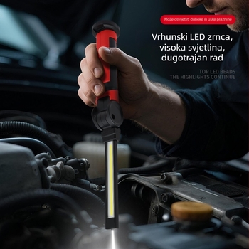 COB+LED radna svjetiljka za servis automobila, ručna rotirajuća radna svjetiljka s jakim magnetskim držačem, 3.7V, 1200lm