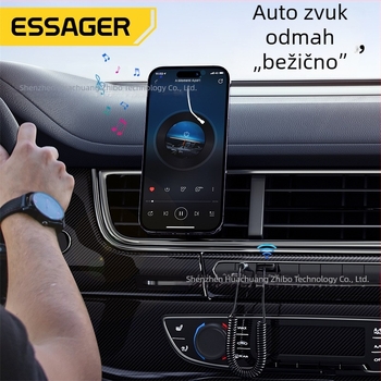 Bluetooth 5.0 auto audio transmiter/prijemnik s 3.5 mm priključkom – Plug and Play, 24 Mbps, domet 10 m