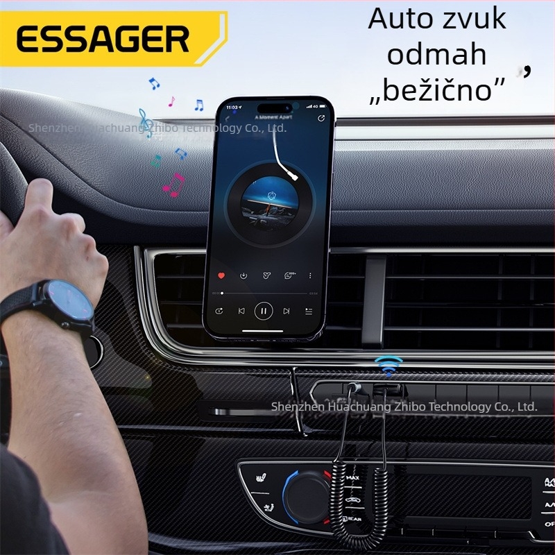 Bluetooth 5.0 auto audio transmiter/prijemnik s 3.5 mm priključkom – Plug and Play, 24 Mbps, domet 10 m