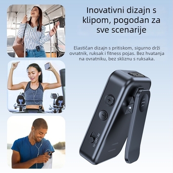 Bluetooth 5.4 MP3 player s TF karticom, 3,5 mm priključak, dvostruki TX/RX, domet 10 m