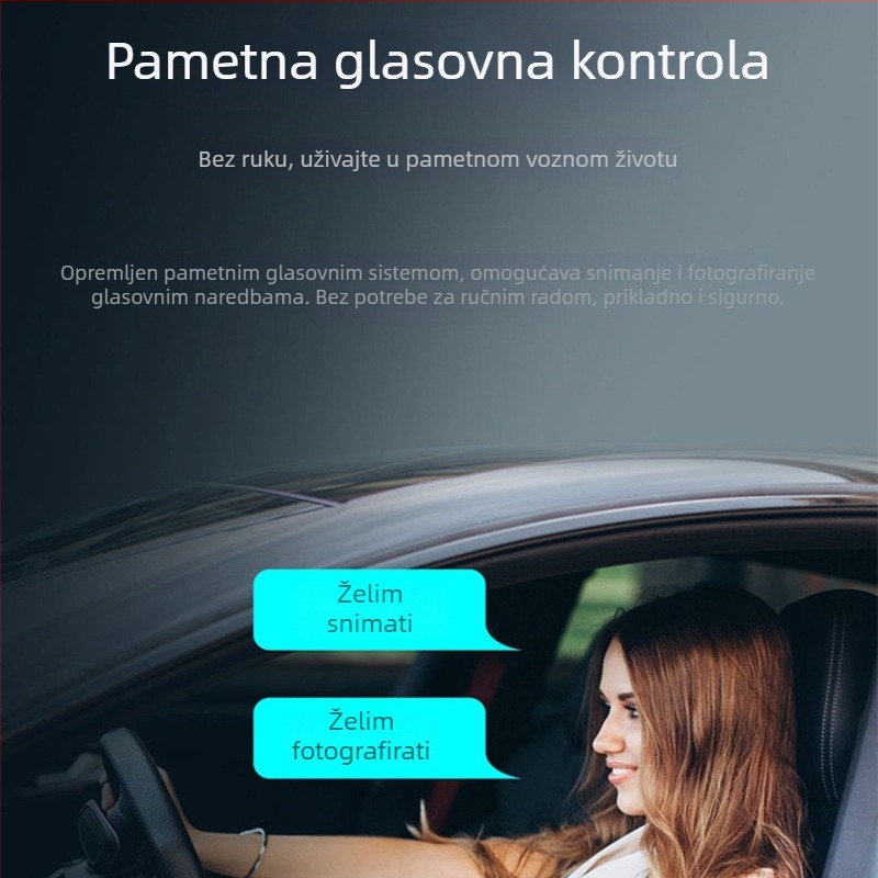XT60 360° dash cam, prednje i stražnje dvostruko snimanje, noćno snimanje 1080p, 170° kut gledanja, podržava TF karticu do 128GB