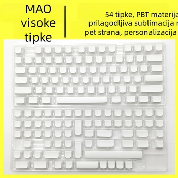 Keycapsi za mehaničke tipke – Mao Cat Head, PBT materijal, petostrana sublimacija, prilagođena izrada prema crtama, oblik mačje glave