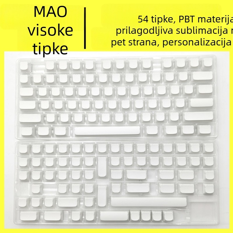 Keycapsi za mehaničke tipke – Mao Cat Head, PBT materijal, petostrana sublimacija, prilagođena izrada prema crtama, oblik mačje glave
