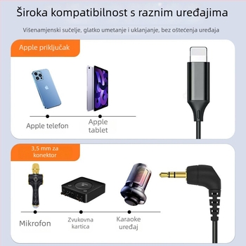 Apple na 3,5 mm mikrofon kabel, pozlaćen, jezgra od bakra, model E277