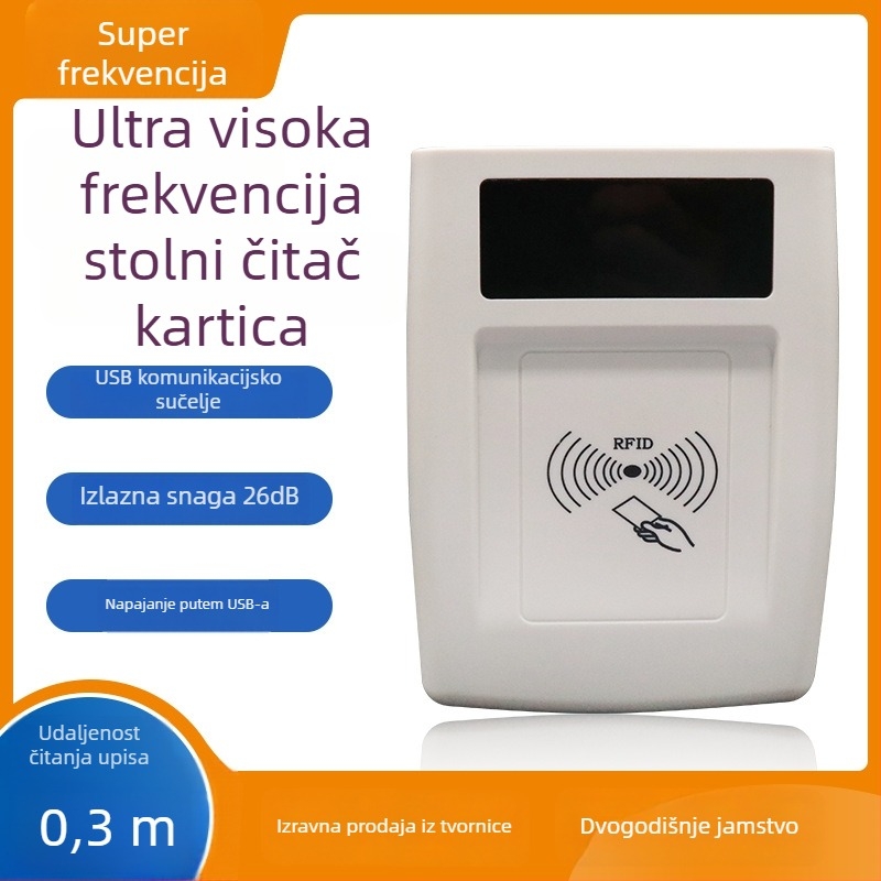 USB RFID čitač/pisac kartica CPH-F102C, 915 MHz, doseg detekcije 30 mm, vrijeme čitanja 0,2 s, podržane kartice 6C/6B