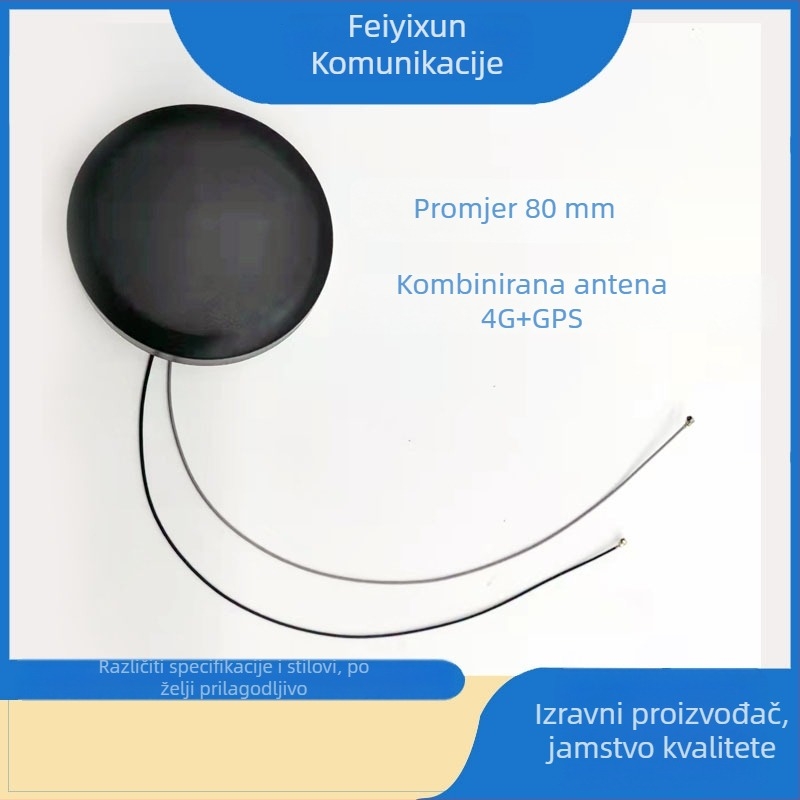 GPS 4G plnospektralna vanjska antena za vodootporan ormarić (model F010-000895) – 50 Ω, dobitak 8–28 dBi, VSWR ≤ 1.8, napajanje 3–5 V