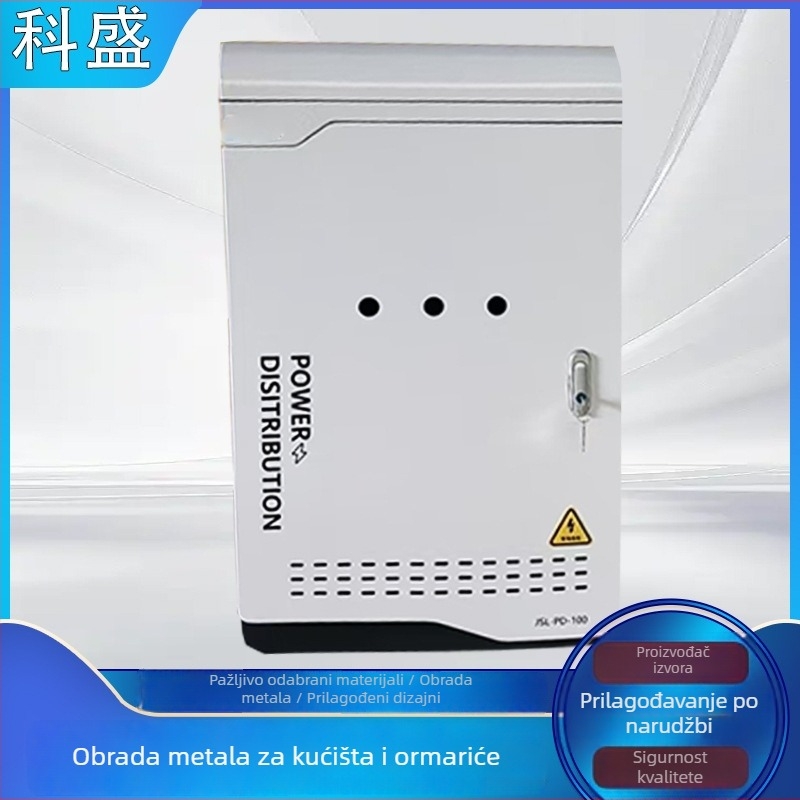 Kućište od nehrđajućeg čelika s laserskim rezanjem, bušenjem i savijanjem – debljina lima 20 mm; dimenzije obrade 100 (D×Š×V); završna površinska: pečeno lakiranje