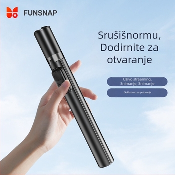 Prijenosni podni stativ za telefon s Bluetooth daljinskim upravljanjem, tijelo od aluminijske legure, stabilizacija slike, mogućnost prilagodbe