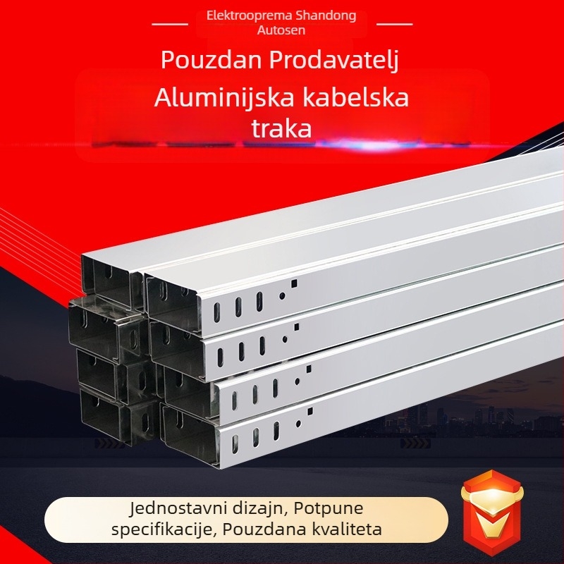 Aluminijski kabelski mostić-kanal s trapeznim dijelnikom, za vanjsku upotrebu, Otosen, modeli 50x50–400x200