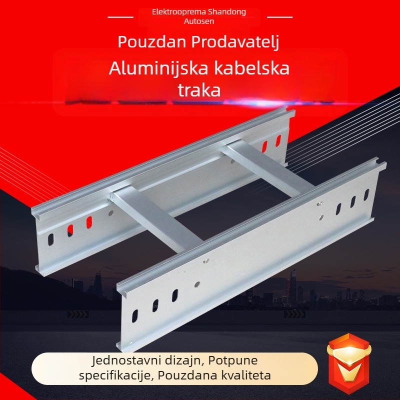 Aluminijski kabelski mostić-kanal s trapeznim dijelnikom, za vanjsku upotrebu, Otosen, modeli 50x50–400x200