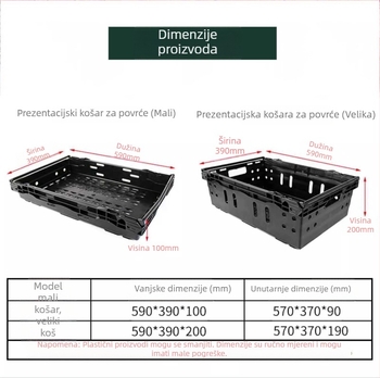 Plastična korpa za izlaganje voća i povrća, stohabilna