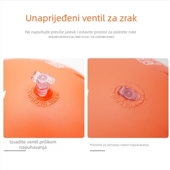 Plivački prsten za ruku za odrasle s debelim PVC jastučićem, konkavno-konveksan dizajn, model AT9009