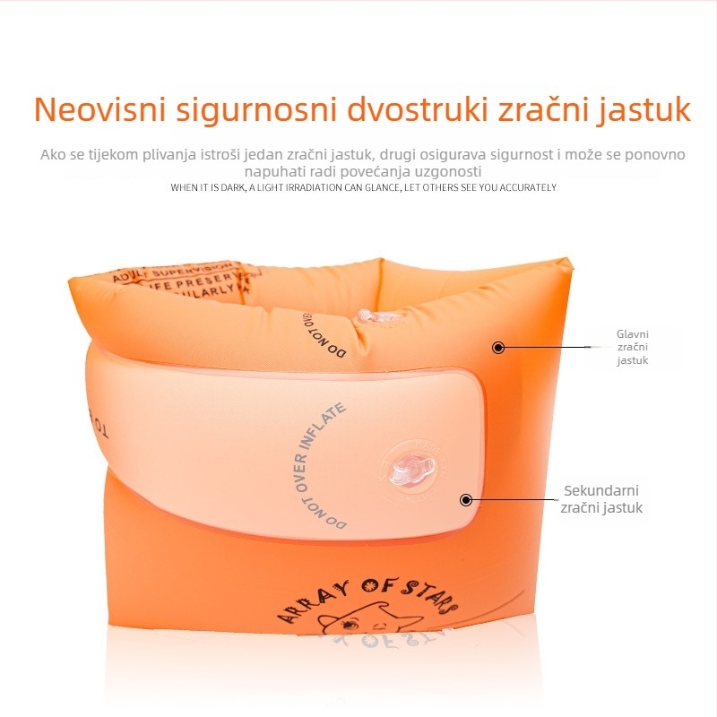 Plivački prsten za ruku za odrasle s debelim PVC jastučićem, konkavno-konveksan dizajn, model AT9009