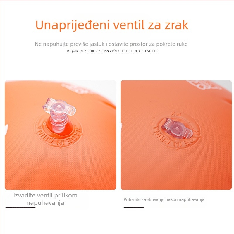 Plivački prsten za ruku za odrasle s debelim PVC jastučićem, konkavno-konveksan dizajn, model AT9009