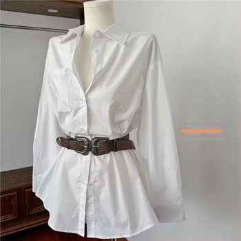 Košulno‑haljinska haljina s remenom i dugim rukavima, polo ovratnik, chenille tkanina (Spandex; udio vlakna <30%; rukavi rogovi)