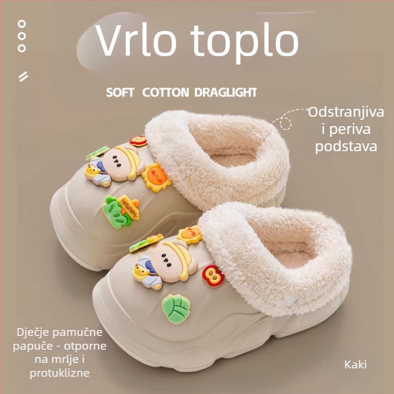 Dječje papuče s Cartoon motivom, EVA gornji dio i đon, unisex, zima, protuklizne, tople