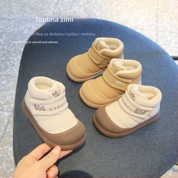 Zimske cipele s flisom, mekom podlogom, protuklizne pamučne cipele za bebe i malu djecu, debele zimske čizme