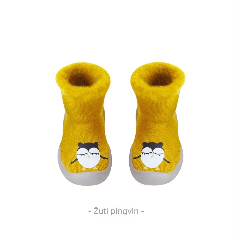 Dječje podne čarape sa protukliznom sole, akrilni materijal, fleece unutarnja podstava, debele, za unutarnju i vanjsku upotrebu