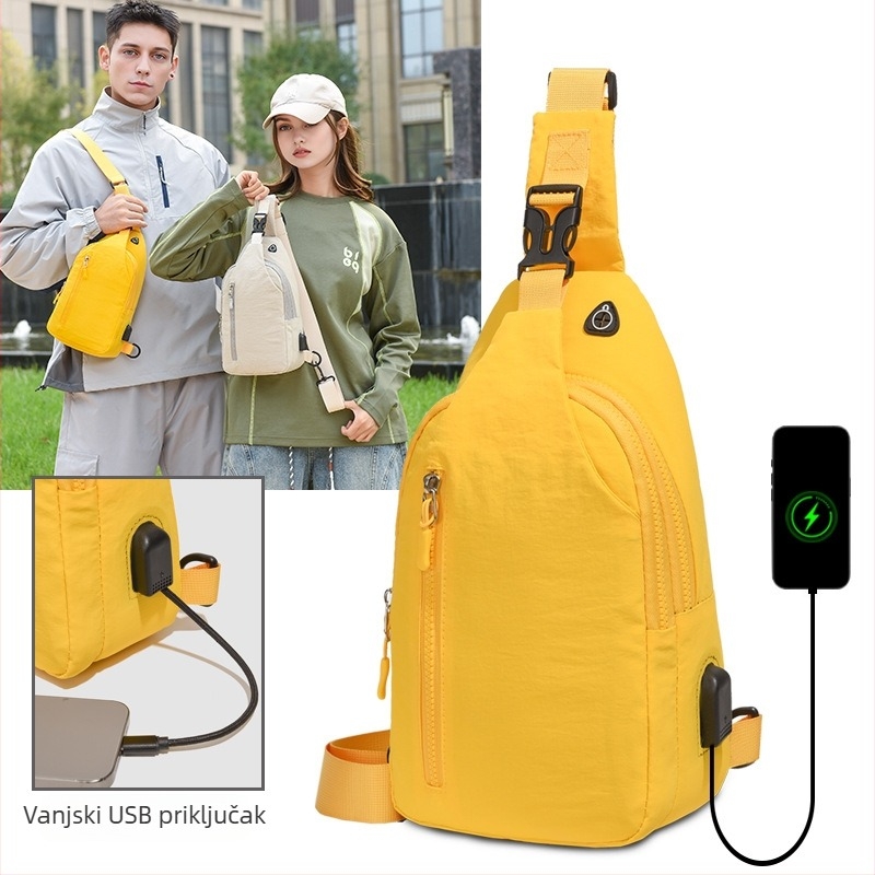 Muška prsna torba od najlona — vodootporna, ultralagana, smanjuje teret, zaštita od prijevara, Midronya, jedinstven jednobojni uzorak, ljeto 2025