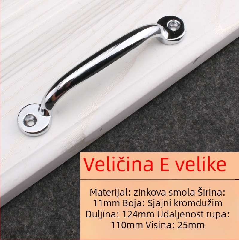 Ručka za površinsku montažu od cinkove legure, moderni minimalistički stil, elektroplatinirani završni sloj, model Surface Mounted 10.