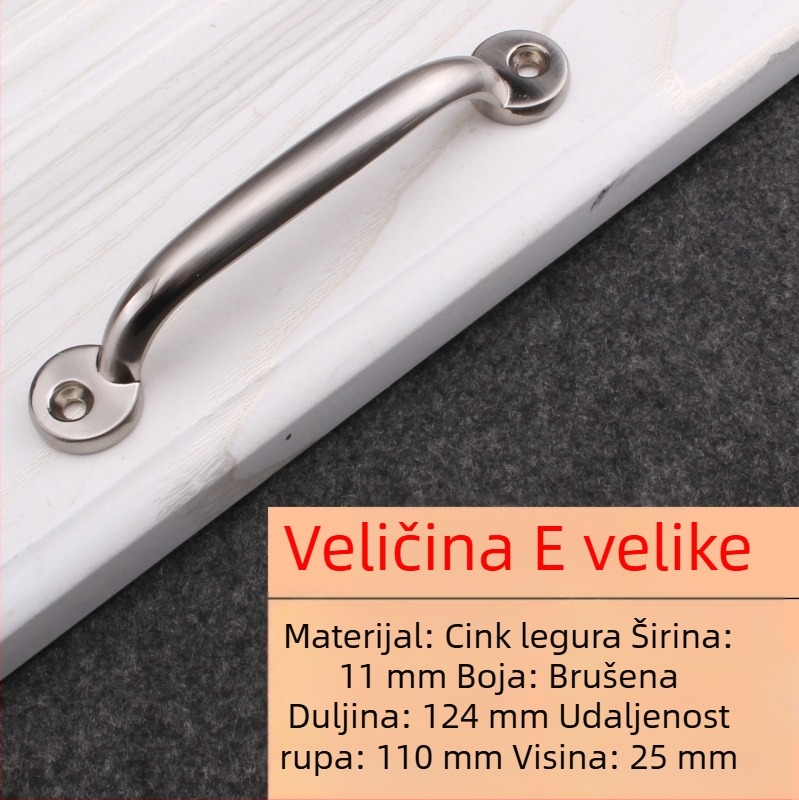 Ručka za površinsku montažu od cinkove legure, moderni minimalistički stil, elektroplatinirani završni sloj, model Surface Mounted 10.