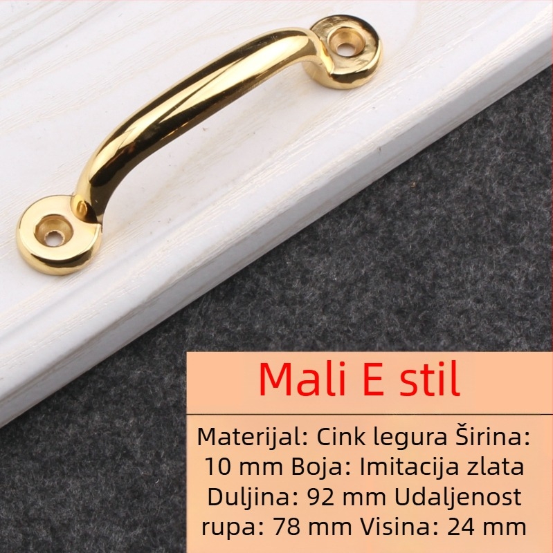 Ručka za površinsku montažu od cinkove legure, moderni minimalistički stil, elektroplatinirani završni sloj, model Surface Mounted 10.