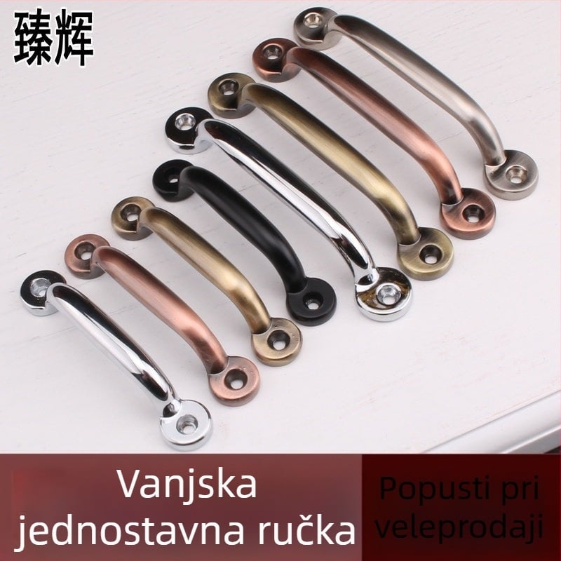 Ručka za površinsku montažu od cinkove legure, moderni minimalistički stil, elektroplatinirani završni sloj, model Surface Mounted 10.