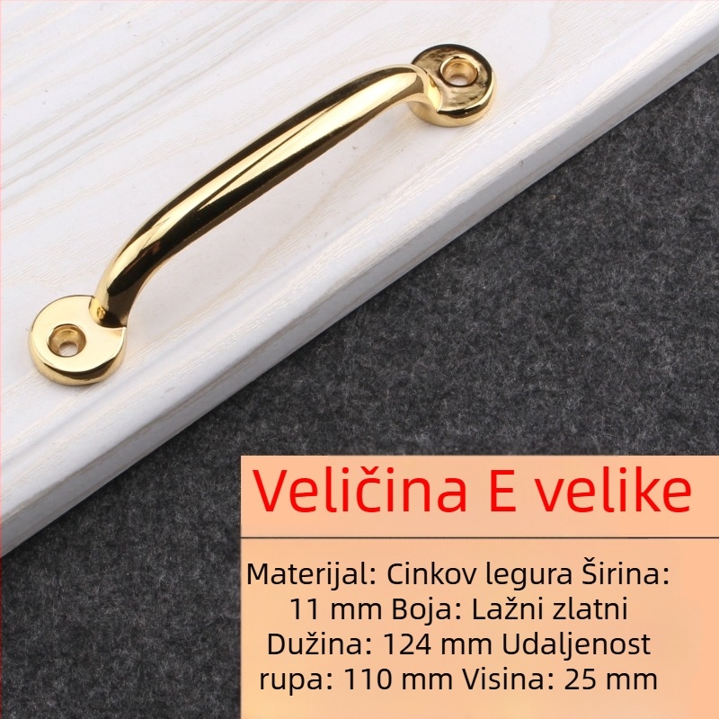 Ručka za površinsku montažu od cinkove legure, moderni minimalistički stil, elektroplatinirani završni sloj, model Surface Mounted 10.