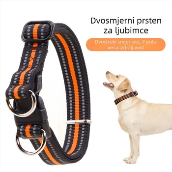 Yirui najlonska ogrlica za pse s dvostrukim D-prstenima, podesiva i izdržljiva