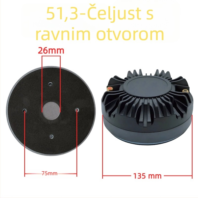 Aooboe visokotonski pogon s plosnim otvorom roga, vanjski magnetski krug, diafragma od čistog titanija, namijenjeno zvučnicima