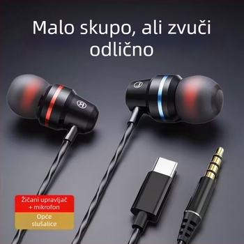 Žične Lavalier slušalice za uho, s kružnim sučeljima i ugrađeni mikrofon – kompatibilno s Xiaomi i Huawei