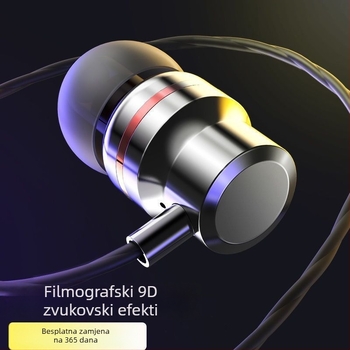 Žične Lavalier slušalice za uho, s kružnim sučeljima i ugrađeni mikrofon – kompatibilno s Xiaomi i Huawei