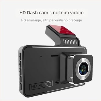Automobilska dash kamera s prednjom i stražnjom dvostrukom lećom, 1080p, 170° široki kut, automatsko petljanje snimanja, podržava TF karticu do 64GB